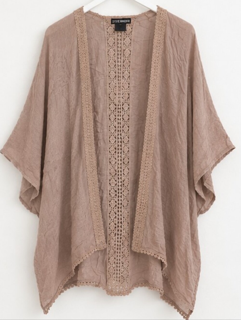 Steve Madden One Size Boho Kimono Lace Crochet Open Front